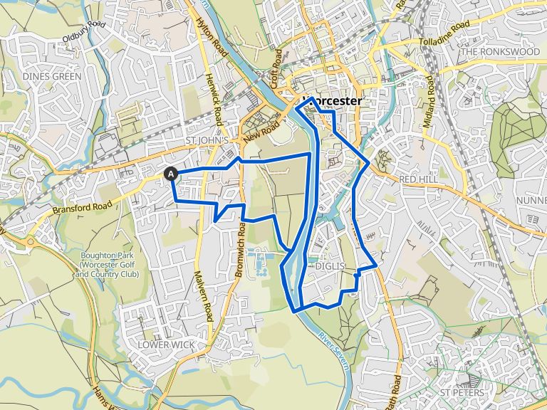 Diglis Fish Pass Runde von St John's Laufrunde Komoot